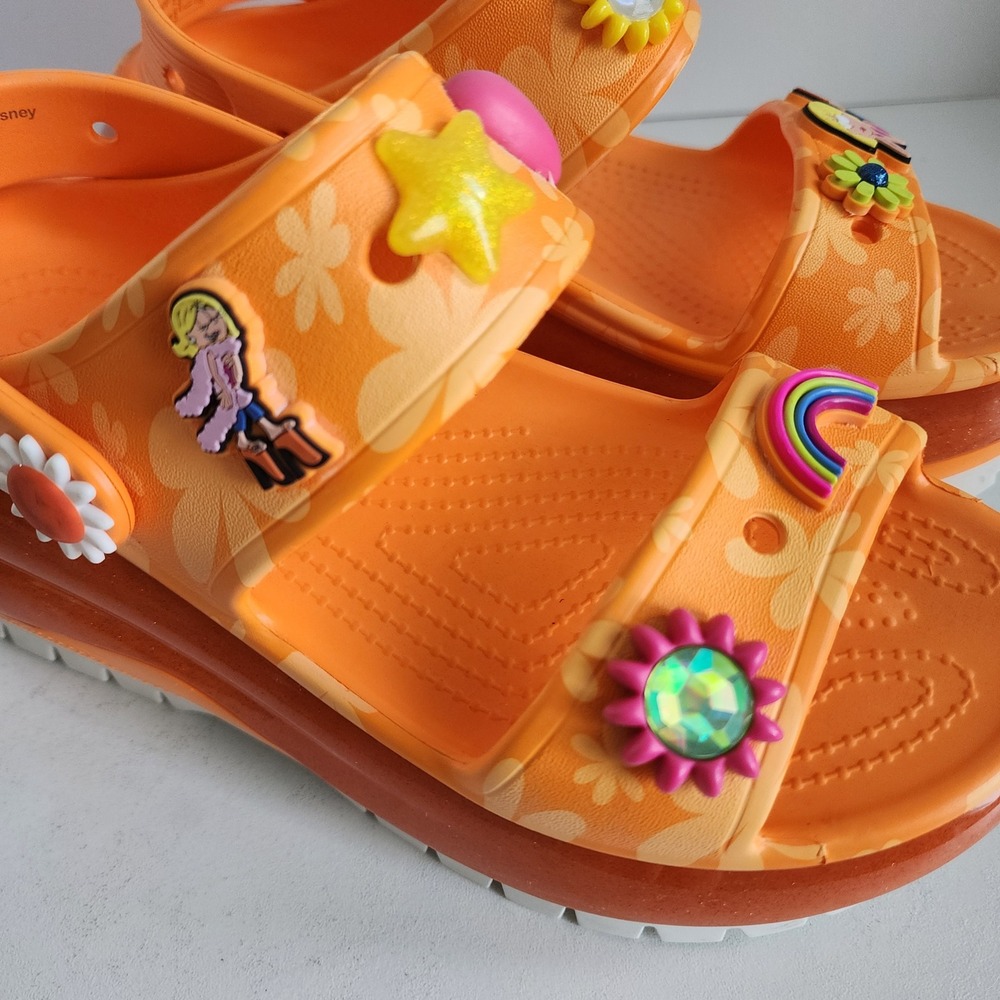 Crocs Disney 2024 Lizzie McGuire Mega Crush Sandals Orange Platform Women 6 RARE - Picture 9 of 11